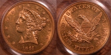 1861 $5 AU55