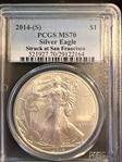 2014-(S) $1 Silver Eagle Struck at San Francisco MS70