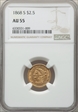 1868-S $2.50 AU53