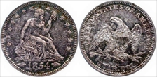1854-O 25C AU53