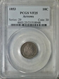 1853 10C Arrows VF25