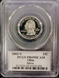 2002-S 25C Ohio Silver PR69DCAM