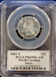 2001-S 25C North Carolina Silver PR69DCAM