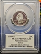 1999-S 25C Pennsylvania Silver PR69DCAM