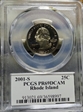 2001-S 25C Rhode Island PR69DCAM