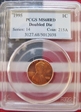 1995 1C Doubled Die Obverse MS68RD