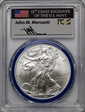 2008-W $1 Burnished Eagle, Rev '07 Mint Engraver Series First Strike Mercanti Flag SP70
