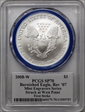 2008-W $1 Burnished Eagle, Rev '07 Mint Engraver Series First Strike Mercanti Flag SP70