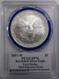 2007-W $1 Burnished Silver Eagle Mint Engraver Series FS Mercanti Signature SP70