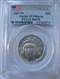 2007-W $50 Burnished St. of Liberty First Strike SP70
