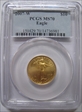 2007-W $10 Burnished Gold Eagle SP70