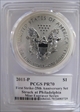 2011-P $1 Silver Eagle Rev PR FS 25th Ann ME Series Mercanti PR70
