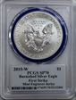 2015-W $1 Burnished Silver Eagle Mint Engraver Series FS Mercanti Signature SP70