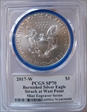 2017-W $1 Burnished Silver Eagle Mint Engraver Series Mercanti Signature SP70