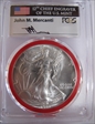1986 $1 Silver Eagle Mint Engraver Series Mercanti Flag MS70