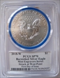 2018-W $1 Burnished Silver Eagle Mint Engraver Series FDI Mercanti SP70