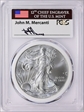 2012 $1 Silver Eagle Mint Engraver Series Mercanti Flag Signature MS70