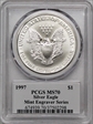 1997 $1 Silver Eagle Mint Engraver Series Mercanti MS70