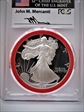 1986-S $1 Silver Eagle Mint Engraver Series Mercanti Flag Signature PR70DCAM