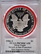 1986-S $1 Silver Eagle Mint Engraver Series Mercanti Flag Signature PR70DCAM