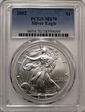 2002 $1 Silver Eagle MS70