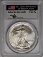 1995 $1 Silver Eagle Mint Engraver Series Mercanti Signature MS70