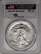1992 $1 Silver Eagle Mint Engraver Series Mercanti MS70