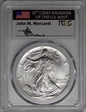 1994 $1 Silver Eagle Mint Engraver Series Mercanti Flag MS70