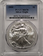 2004 $1 Silver Eagle MS70