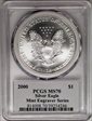 2000 $1 Silver Eagle Mint Engraver Series Mercanti MS70