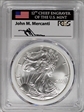 1999 $1 Silver Eagle Mint Engraver Series FS Mercanti Flag Signature MS70