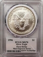 1996 $1 Silver Eagle First Strike Mint Engraver Series Mercanti MS70