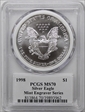 1998 $1 Silver Eagle Mint Engraver Series Mercanti MS70