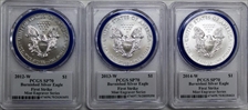 2014-W $1 Burnished Silver Eagle Mint Engraver Series FS Mercanti Signature SP70