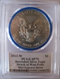 2013-W $1 Burnished Silver Eagle Mint Engraver Series Mercanti Signature SP70