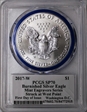 2017-W $1 Burnished Silver Eagle Mint Engravers Series FDI Washington DC Mercanti SP70
