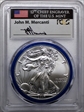 2017-W $1 Burnished Silver Eagle Mint Engravers Series FDI Washington DC Mercanti SP70