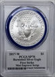 2017-W $1 Burnished Silver Eagle Mint Engraver Series First Strike Mercanti SP70