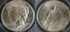 1921 $1 High Relief, Peace MS64