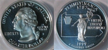 1999-S 25C Pennsylvania Silver PR69DCAM
