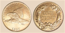 1857 1C Flying Eagle MS65