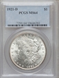 1921-D $1 MS64