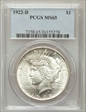 1922-D $1 MS65