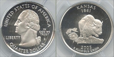 2005-S 25C Kansas Silver PR68DCAM
