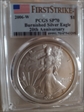2006-W $1 Burnished Silver Eagle 20th Anniversary First Strike SP70