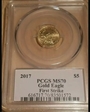 2017 $5 Gold Eagle First Strike MS70