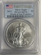 2011 $1 Eagle-25th Anniversary First Strike MS70