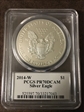 2014-W $1 Silver Eagle Mercanti Signature PR70DCAM