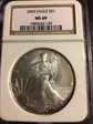 2003 One Dollar American Silver Eagle MS69