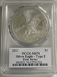 2021 $1 Silver Eagle - Type 2 First Strike MS70
